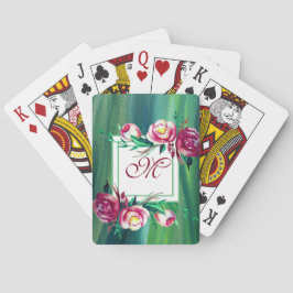 Elegant Monogram som leker kortblommor Casinokort