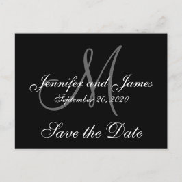 Elegant Monogram Spara datum Meddelande Vykort