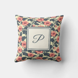 Elegant Monogram Stilig Romantisk Blommig Chic Kudde