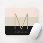Elegant monogram svart beige rosa musmatta<br><div class="desc">Elegant monogram svart beige rosa giftigt femininin-musmattan. Enkel att anpassa med egen information. Enkel att anpassa teckensnitt och färg.</div>