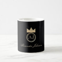 Elegant monogram svart och guld