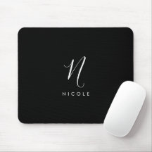 Elegant Monogram svart och vit musknapp