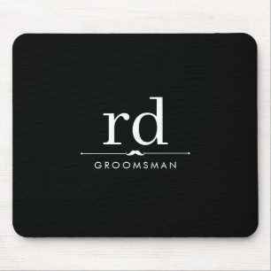 Elegant Monogram Svart och Vitt Bröllopspresent ti Musmatta