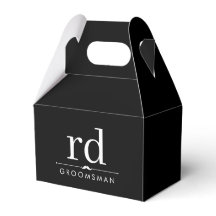 Elegant Monogram Svart och Vitt Bröllopspresent ti