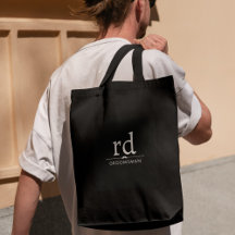 Elegant Monogram Svart och Vitt Bröllopspresent ti