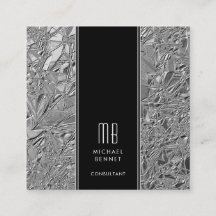Elegant Monogram Svart Silver