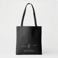 Elegant Monogram Svart Vitt Modern Minimalistisk 