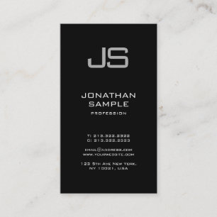 Elegant Monogram svartvit minimalistisk slapp Visitkort
