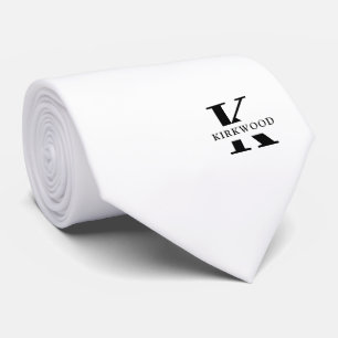 Elegant Monogram Svartvit Slips