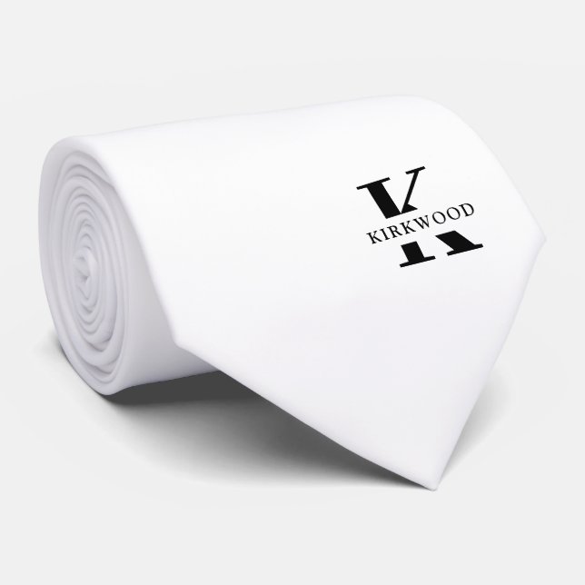 Elegant Monogram | Svartvit Slips (Rullad)