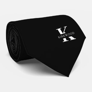 Elegant Monogram Svartvit Slips
