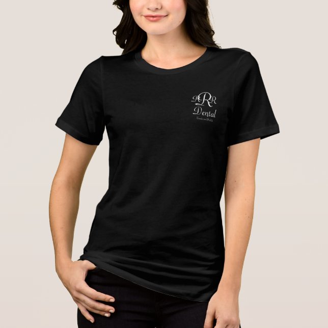 Elegant Monogram T-shirt för Tandläkarpersonal (Framsida)