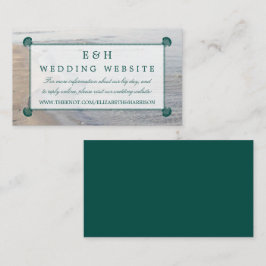 Elegant Monogram & Teal Scallop Beach Wedding Tilläggskort