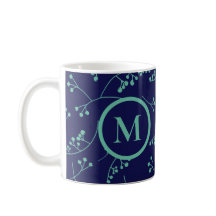 Elegant monogram tealturkos bär mönster