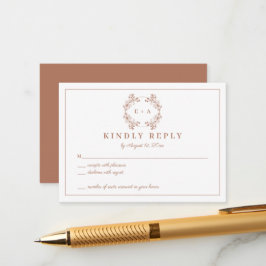 Elegant Monogram Terracota-Bröllop OSA Tilläggskort
