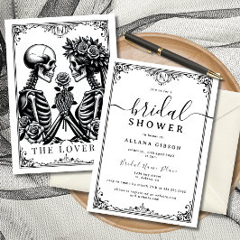 Elegant Monogram tills döden gör oss del av Tarot Inbjudningar