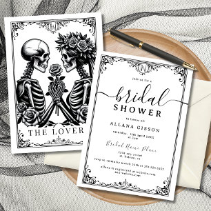 Elegant Monogram tills döden gör oss del av Tarot Inbjudningar