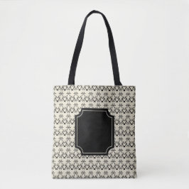 Elegant Monogram Tote Bag Tygkasse
