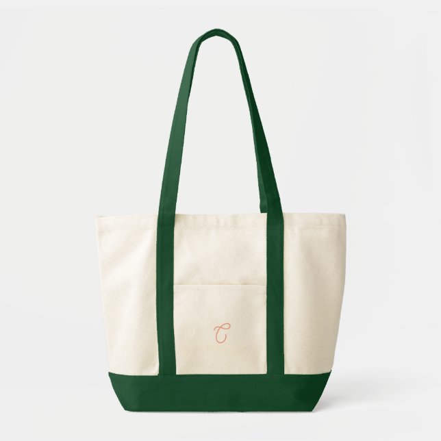 Elegant Monogram Totebag  Tygkasse (Framsidan)