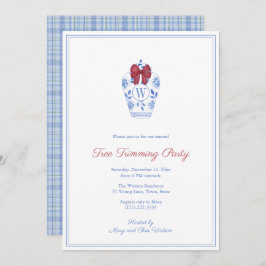 Elegant Monogram Träd Trimming jul Party Inbjudningar