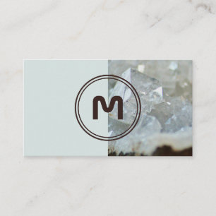 Elegant monogram två tonfärgsljus kristaller yta visitkort