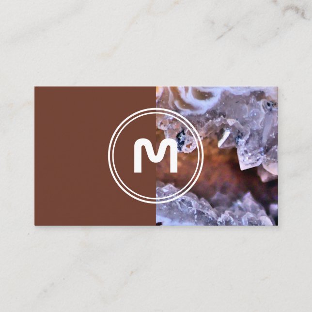 Elegant, monogram, två tonfärgsteckrostad yta visitkort (Framsida)