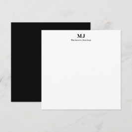 Elegant monogram-typografi  anteckningskort