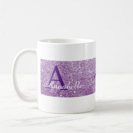Elegant Monogram Typografi Glitter effekt Kaffemugg