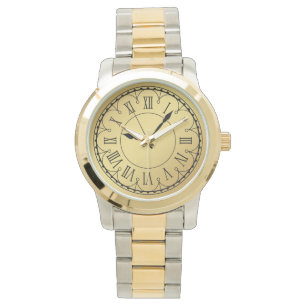 Elegant Monogram unisex Roman Numerals Tone Tone Armbandsur