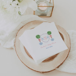 Elegant Monogram Vapensköld Girl Baby Shower Party Pappersservett