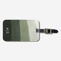 Elegant monogram vattenfärg djungelgrön ombré