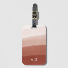 Elegant monogram vattenfärg koppar rost ombré bagagebricka