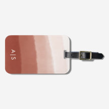 Elegant monogram vattenfärg koppar rost ombré