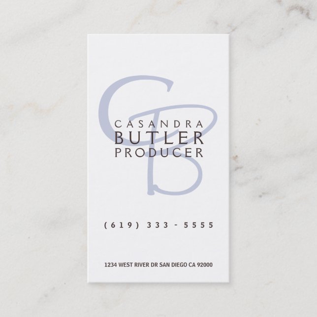 Elegant Monogram Visitkort (Framsida)