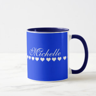 Elegant Monogram Vita Hearter Royal Blue Mugg