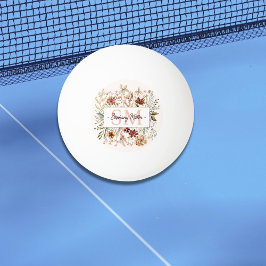 Elegant Monogram Watercolor Fall Wildflower Floral Pingisboll