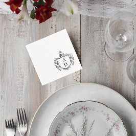 Elegant Monogram Wedding Cocktail Napkins Pappersservett