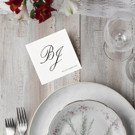 Elegant Monogram Wedding Cocktail Napkins Pappersservett