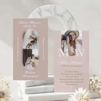Elegant Monogram Wedding Photographer Arch Photos Visitkort