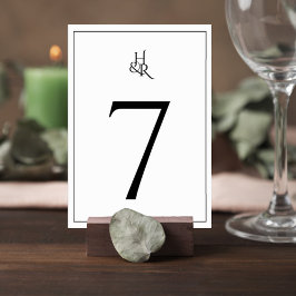 Elegant Monogram Wedding Table Number Card Bordsnummer