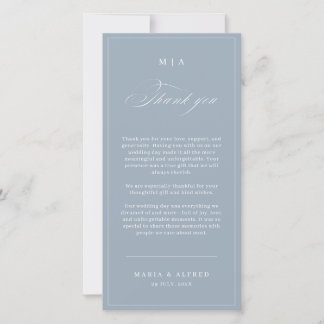 Elegant Monogram Wedding Thank You Card QR Code Tack Kort