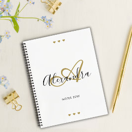 Elegant Monogram White Guld-skript Inledande Namn