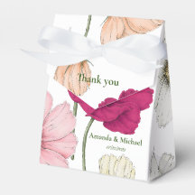 Elegant Monogram White Rosa Flowers Ribbon Bröllop