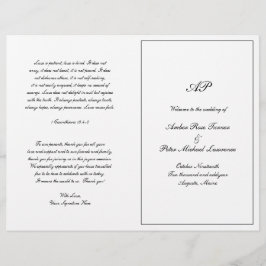 Elegant monogramformell vikt bröllopsprogram