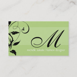 elegant; monogramkrusidull visitkort