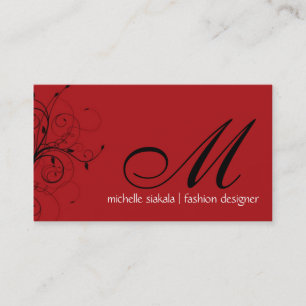 elegant; monogramkrusidull visitkort