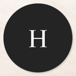 Elegant Monogramm Underlägg Papper Rund