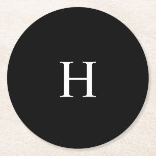 Elegant Monogramm Underlägg Papper Rund