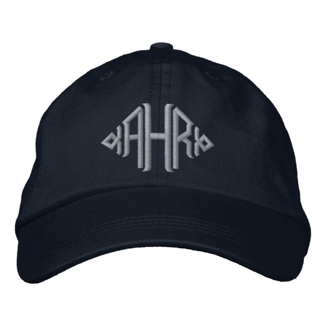 Elegant Monogrammäd Broderad Hatt Keps (Framsida)