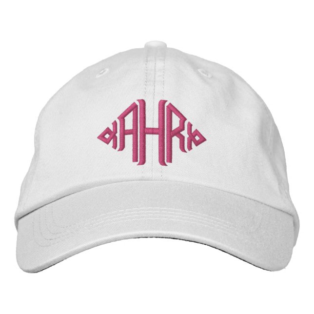 Elegant Monogrammäd Broderad Hatt Keps (Framsida)